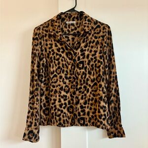 Reformation Violet blouse leopard print